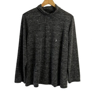 Architect Marled Pullover Gray Top 3X Lightweight Thin Stretch Mock Neck Comfort